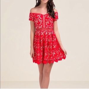 Red Lace Francesca’s Dress